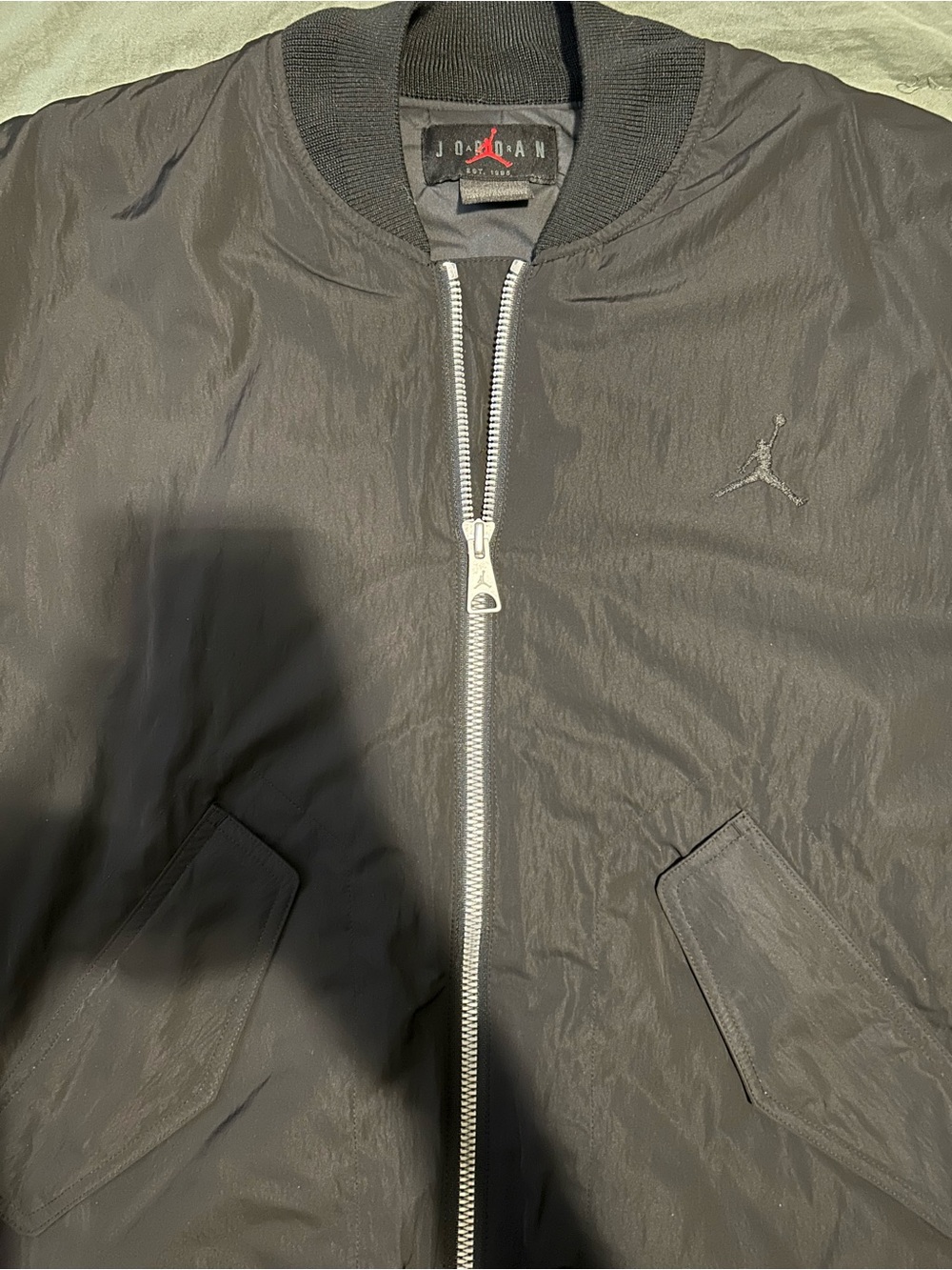 Jordan Black Bomber Jacket with Silver Zip